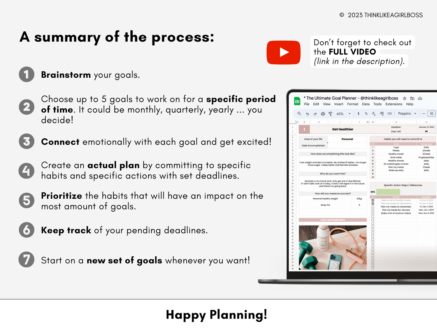 The Ultimate Goal Planner - V1 Pink