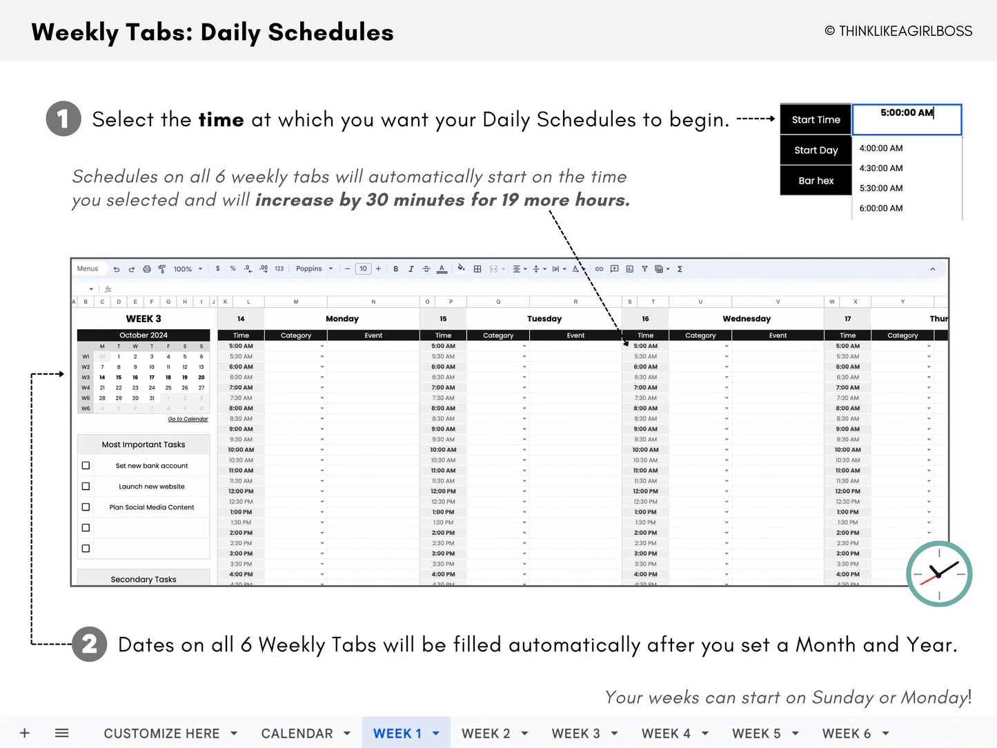 Monthly Planner - V1 Black & White