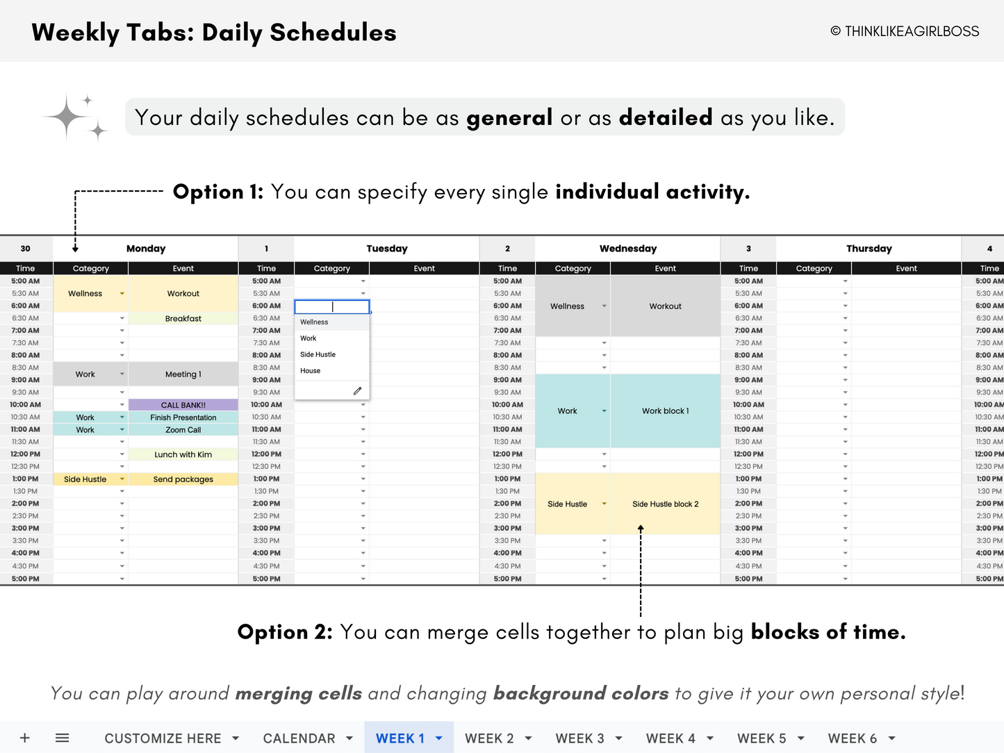 Monthly Planner - V1 Black & White