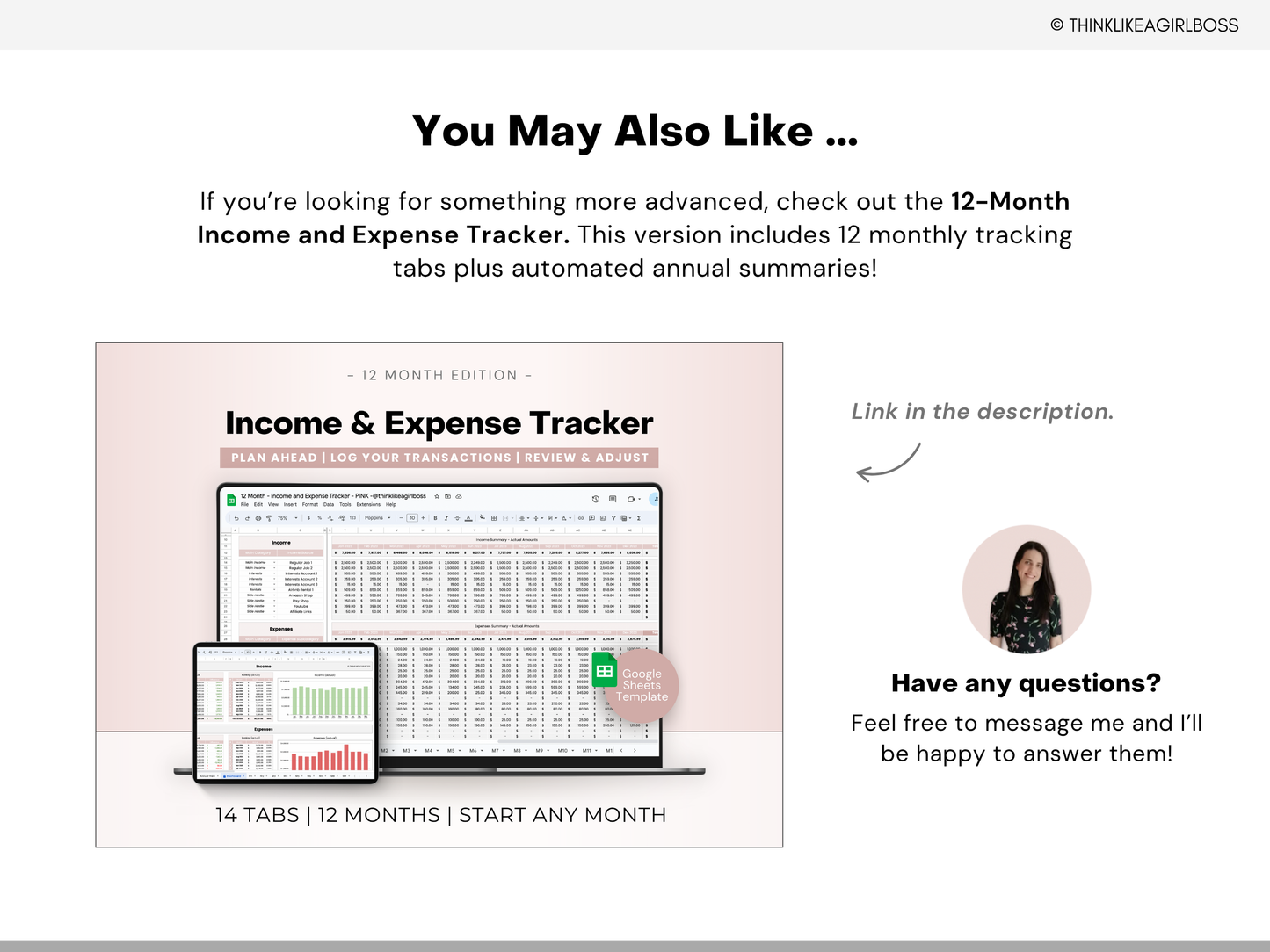 Simple Income and Expense Tracker - Pink - V1