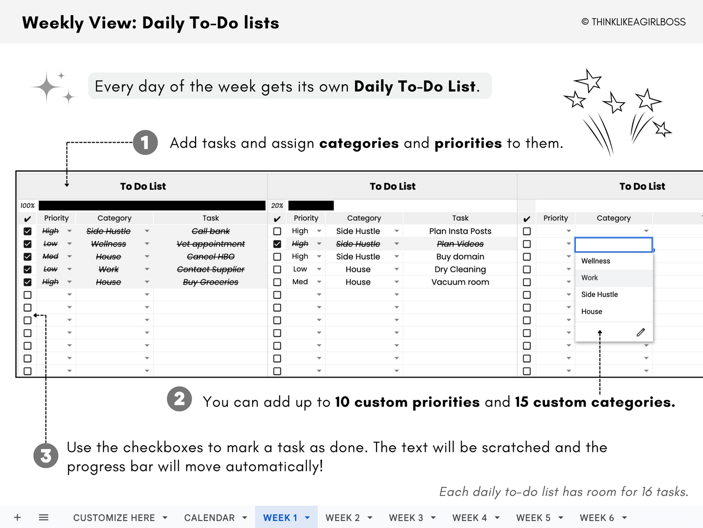Monthly Planner - V1 Black & White