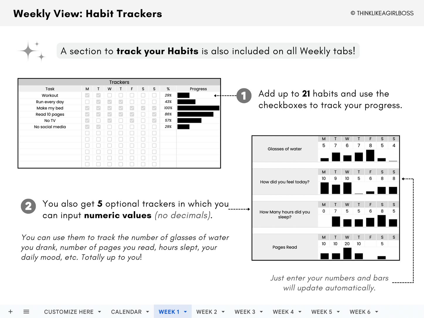 Monthly Planner - V1 Black & White