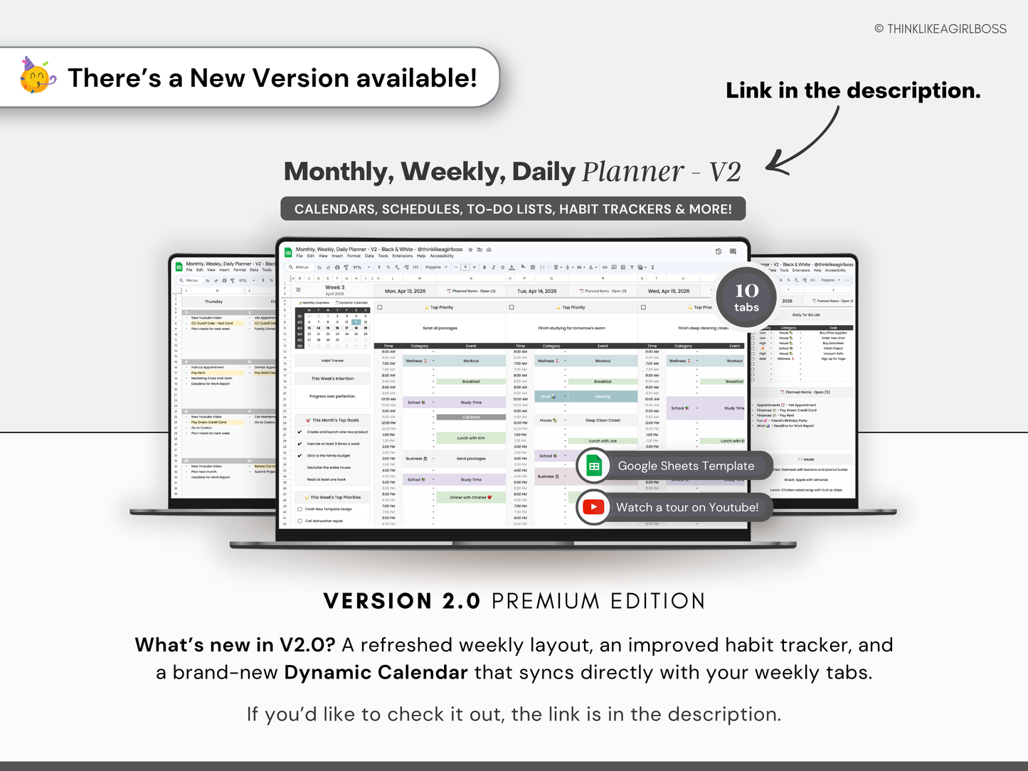 Monthly Planner - V1 Black & White