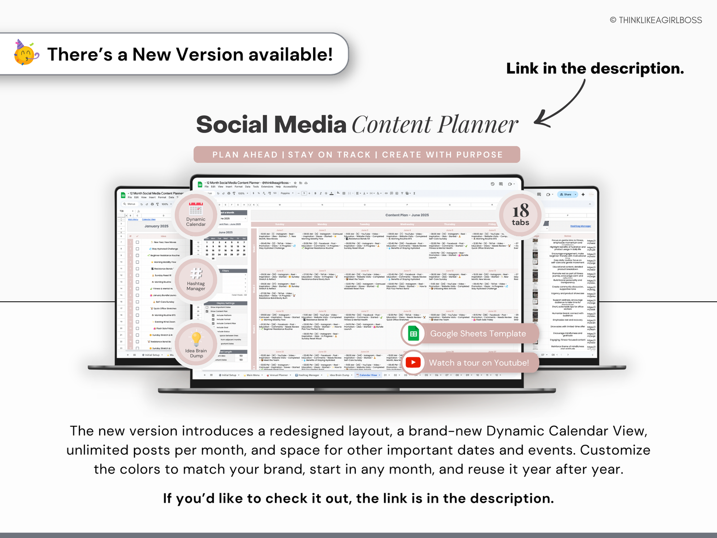 Monthly Social Media Content Planner - Black