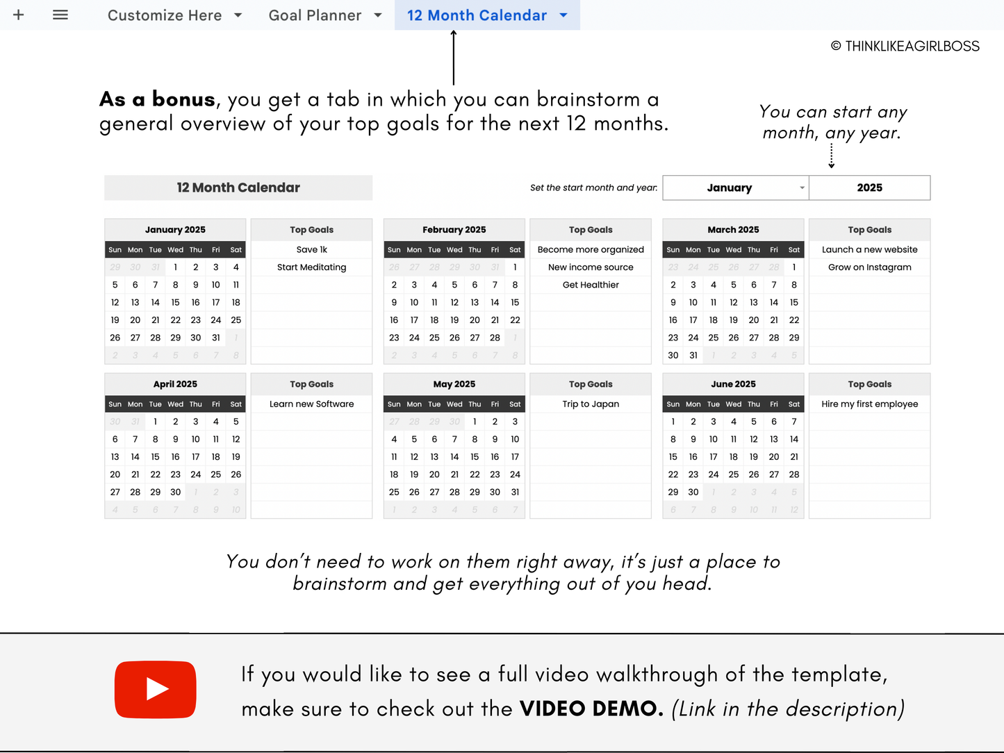 The Ultimate Goal Planner - V1 Black & White