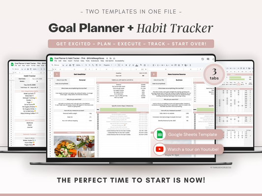 Goal Planner & Habit Tracker - V1 Pink