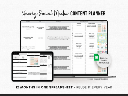 Yearly Social Media Content Planner