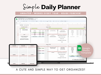 Simple Daily Planner - V1 Pink