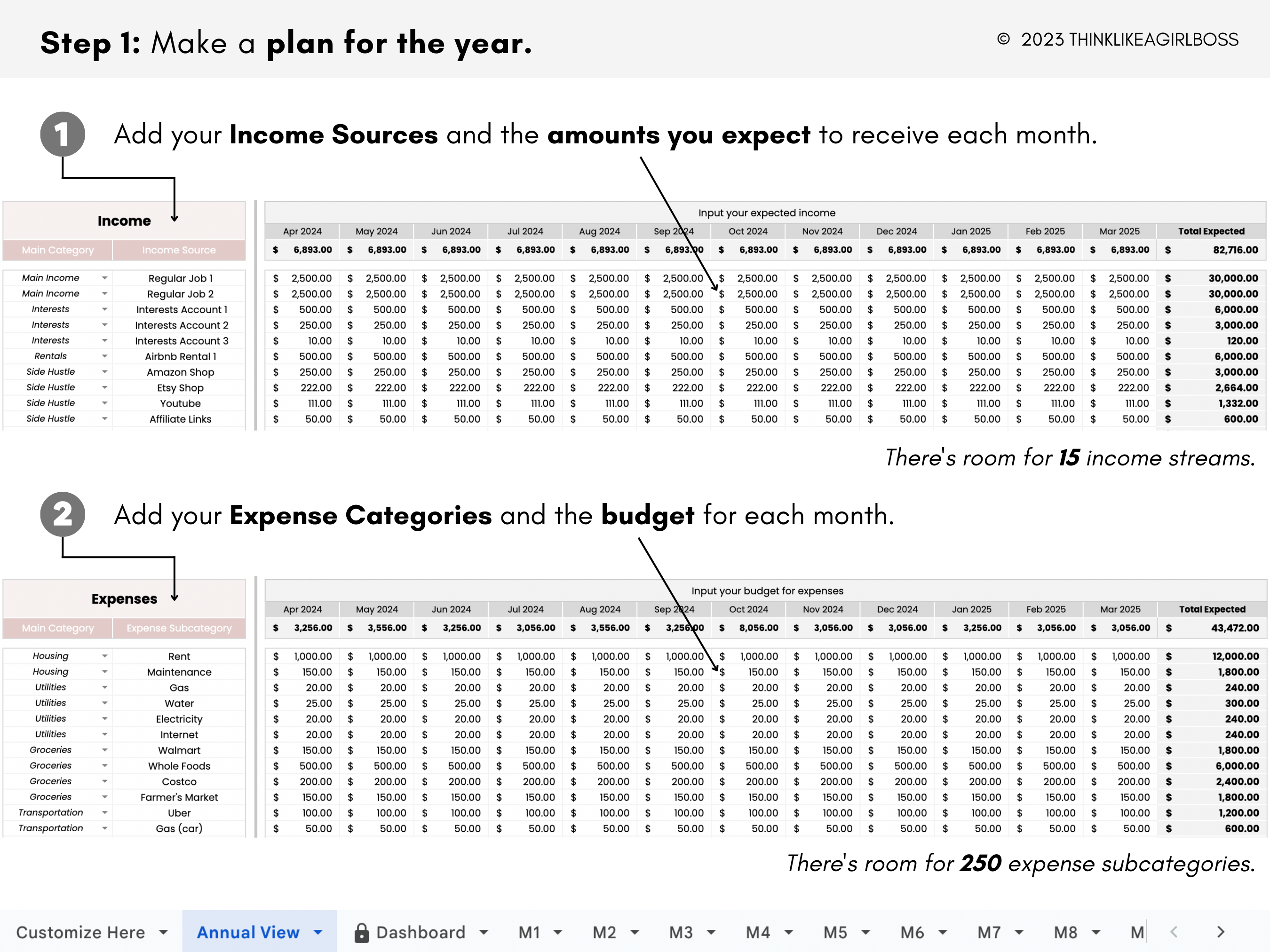 Subscription Confirmation Income And Expense Think Like A Girl Boss 1900