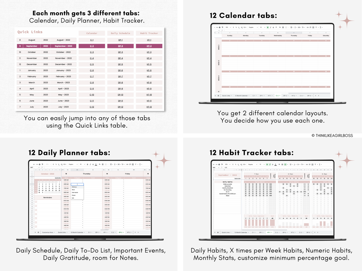 Digital Annual Planner - V1 Pink