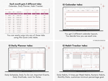 Digital Annual Planner - V1 Pink