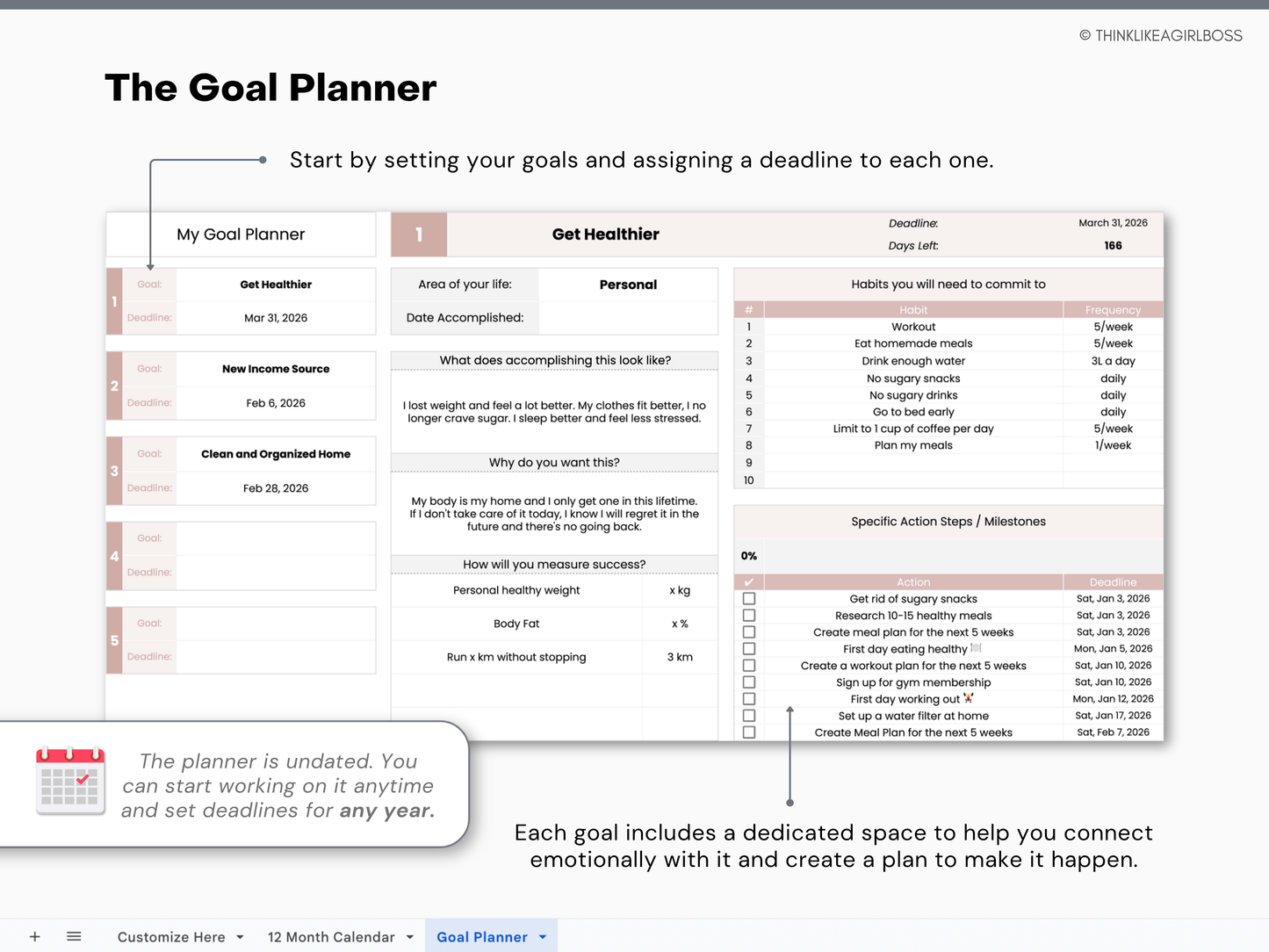 The Ultimate Goal Planner - V1 Pink