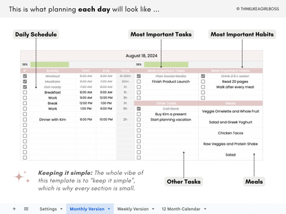 Simple Daily Planner - V1 Pink