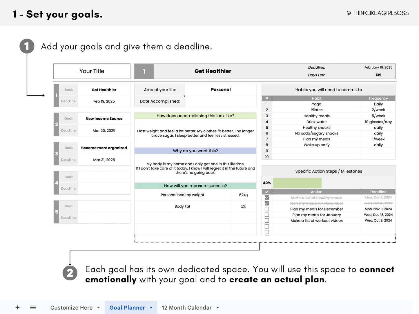 The Ultimate Goal Planner - V1 Rainbow