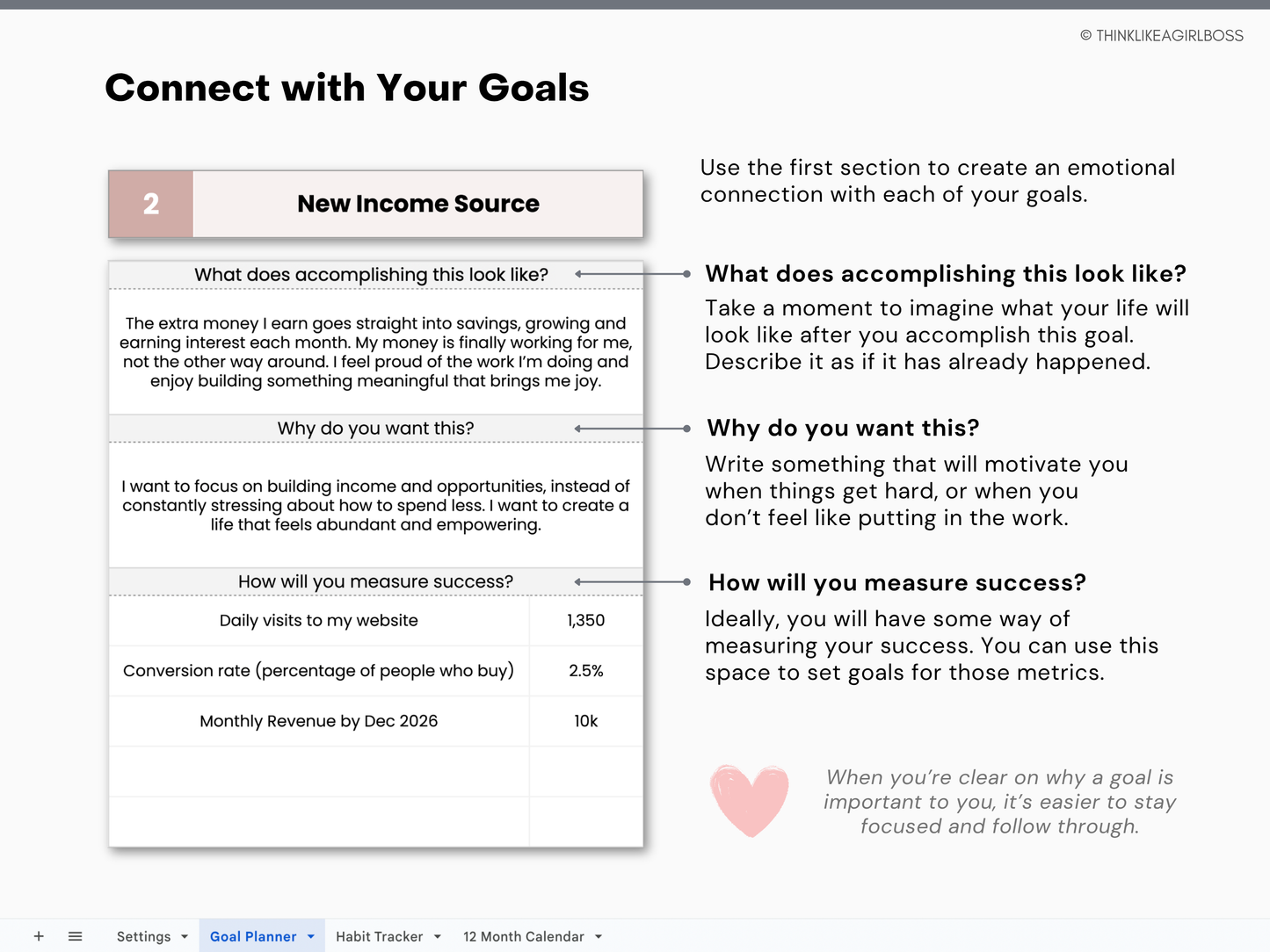 Goal Planner & Habit Tracker - V1 Pink