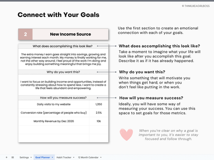 Goal Planner & Habit Tracker - V1 Pink