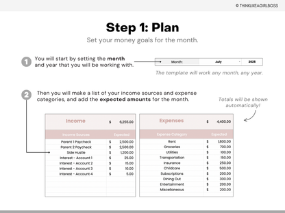 Simple Income and Expense Tracker - Pink - V1