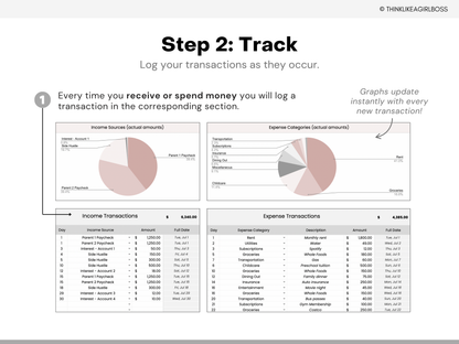 Simple Income and Expense Tracker - Pink - V1