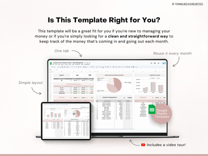 Simple Income and Expense Tracker - Pink - V1