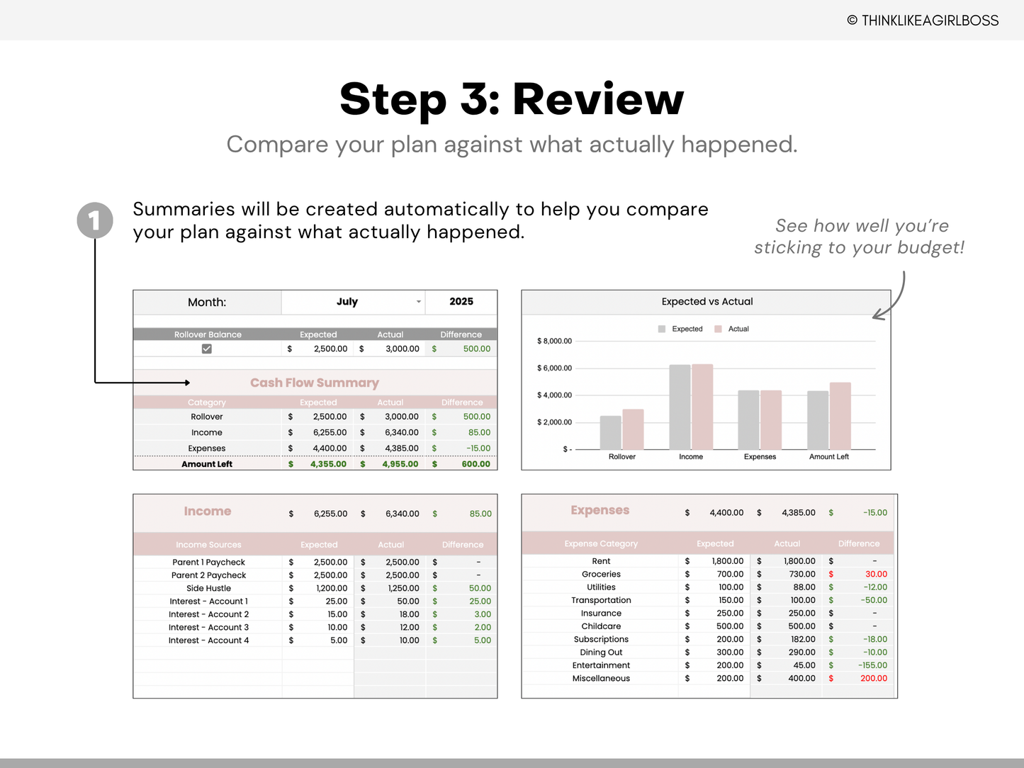 Simple Income and Expense Tracker - Pink - V1