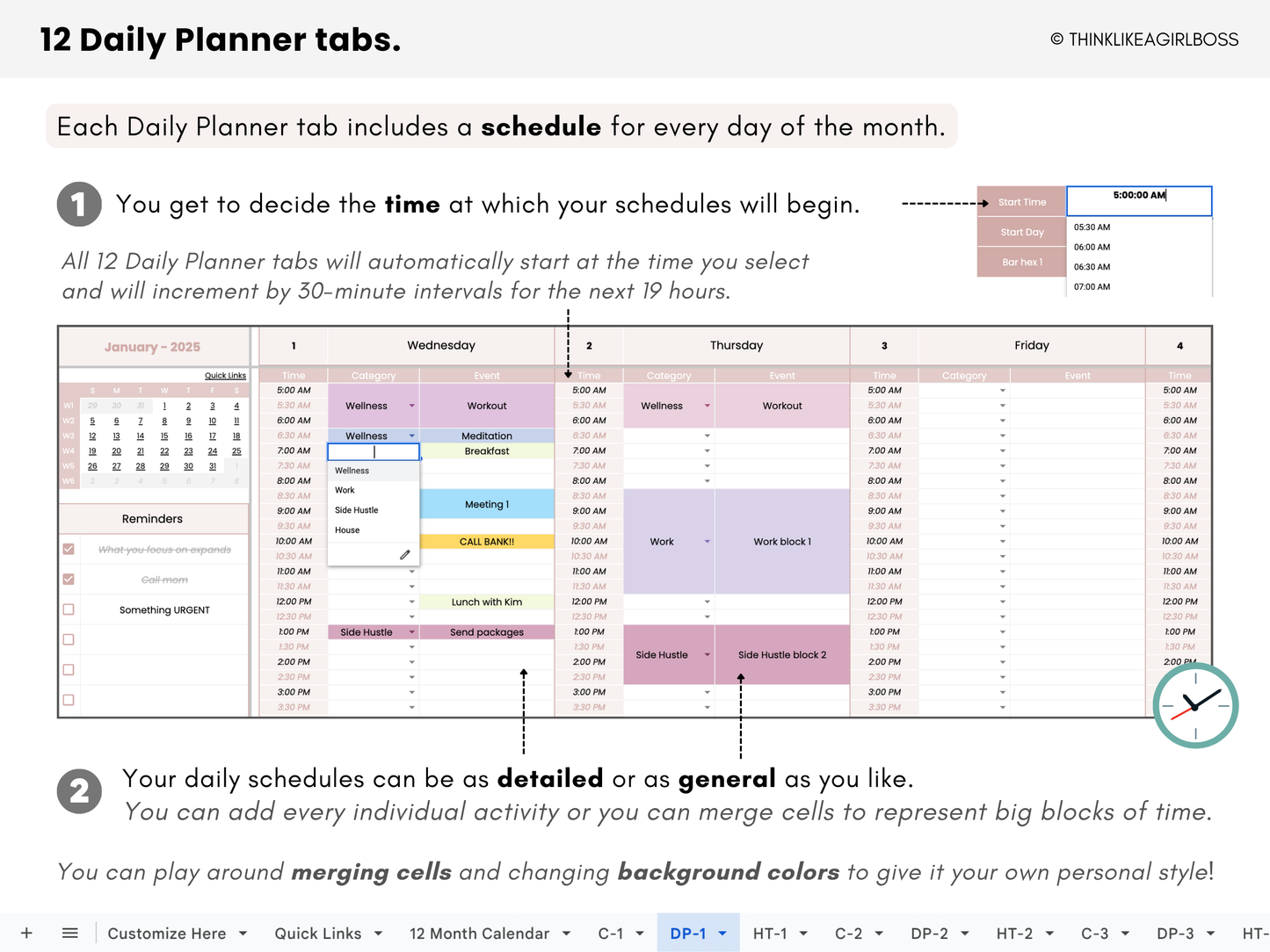 Digital Annual Planner - V1 Pink