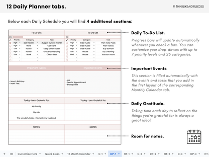 Digital Annual Planner - V1 Pink