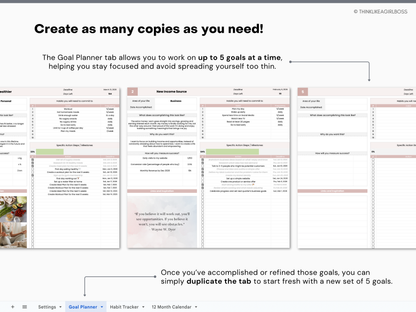 Goal Planner & Habit Tracker - V1 Pink