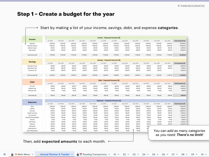 Annual Budget Spreadsheet - V1