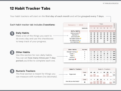 Digital Annual Planner - V1 Pink