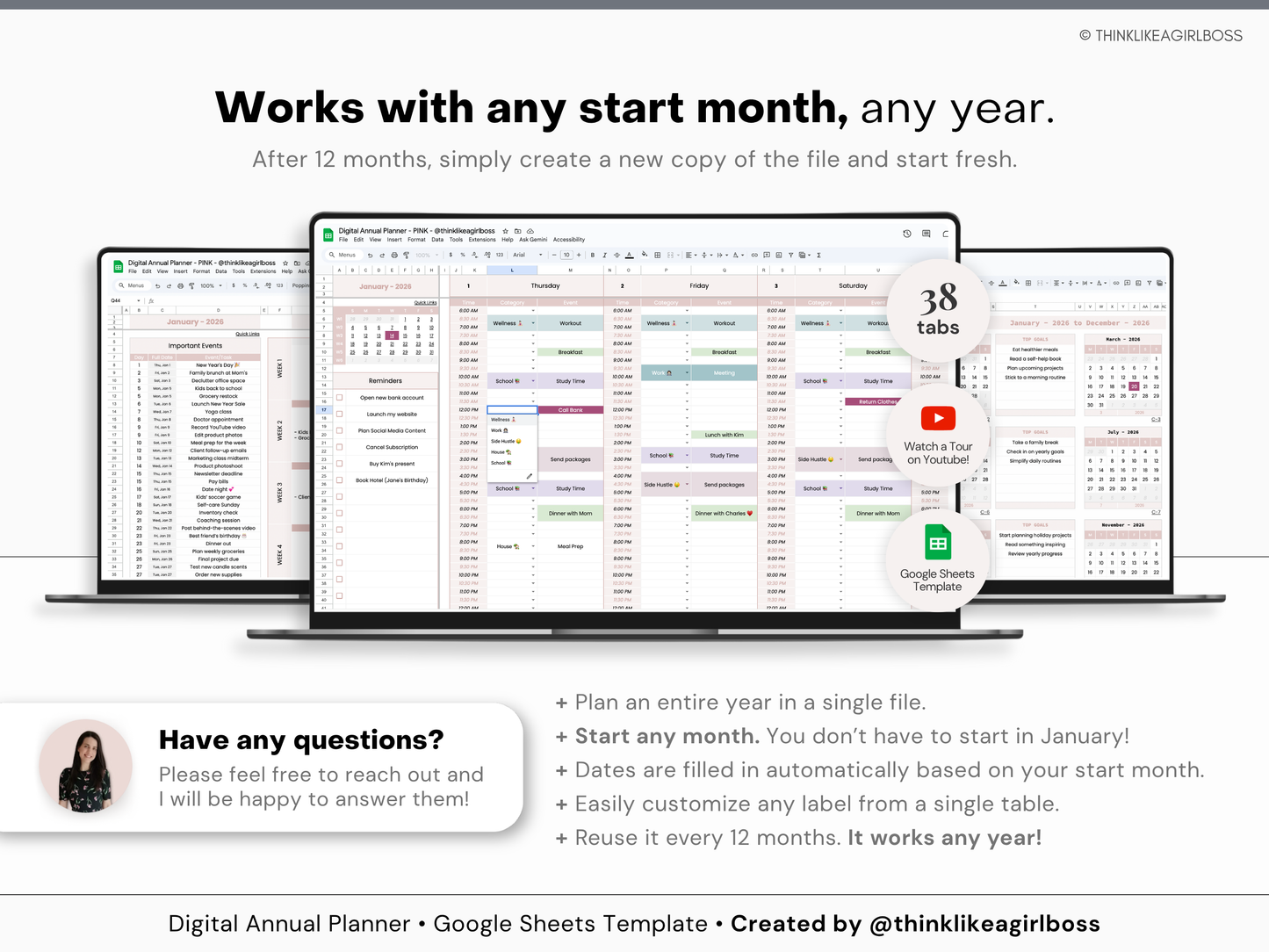 Digital Annual Planner - V1 Pink
