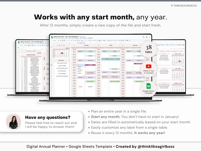Digital Annual Planner - V1 Pink