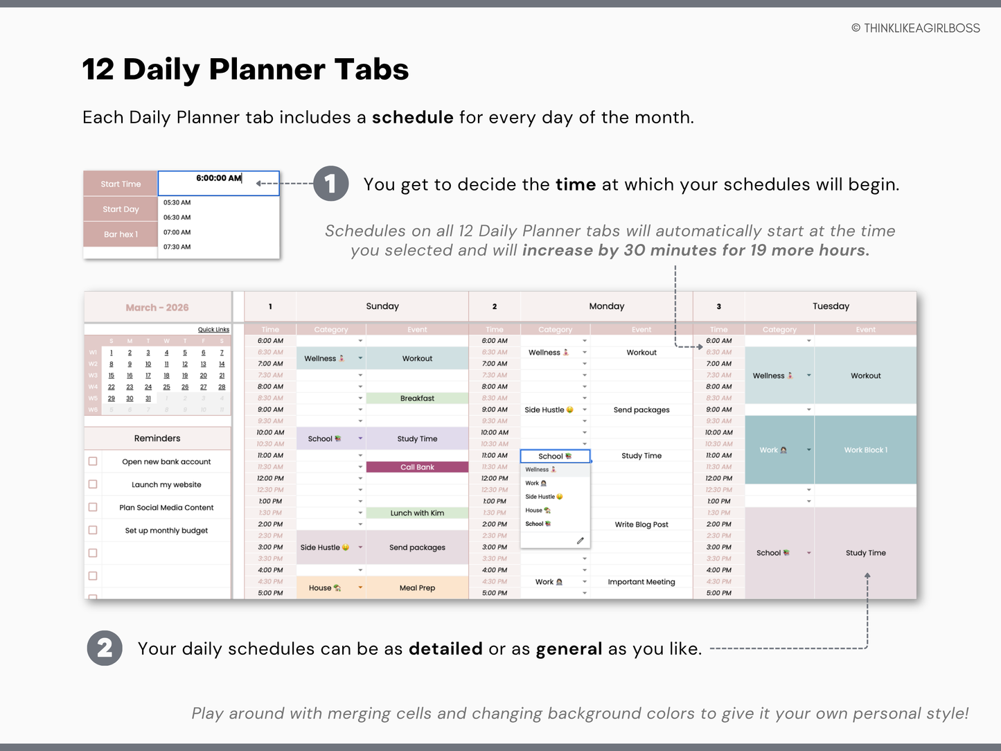 Digital Annual Planner - V1 Pink
