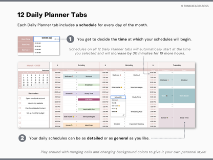 Digital Annual Planner - V1 Pink