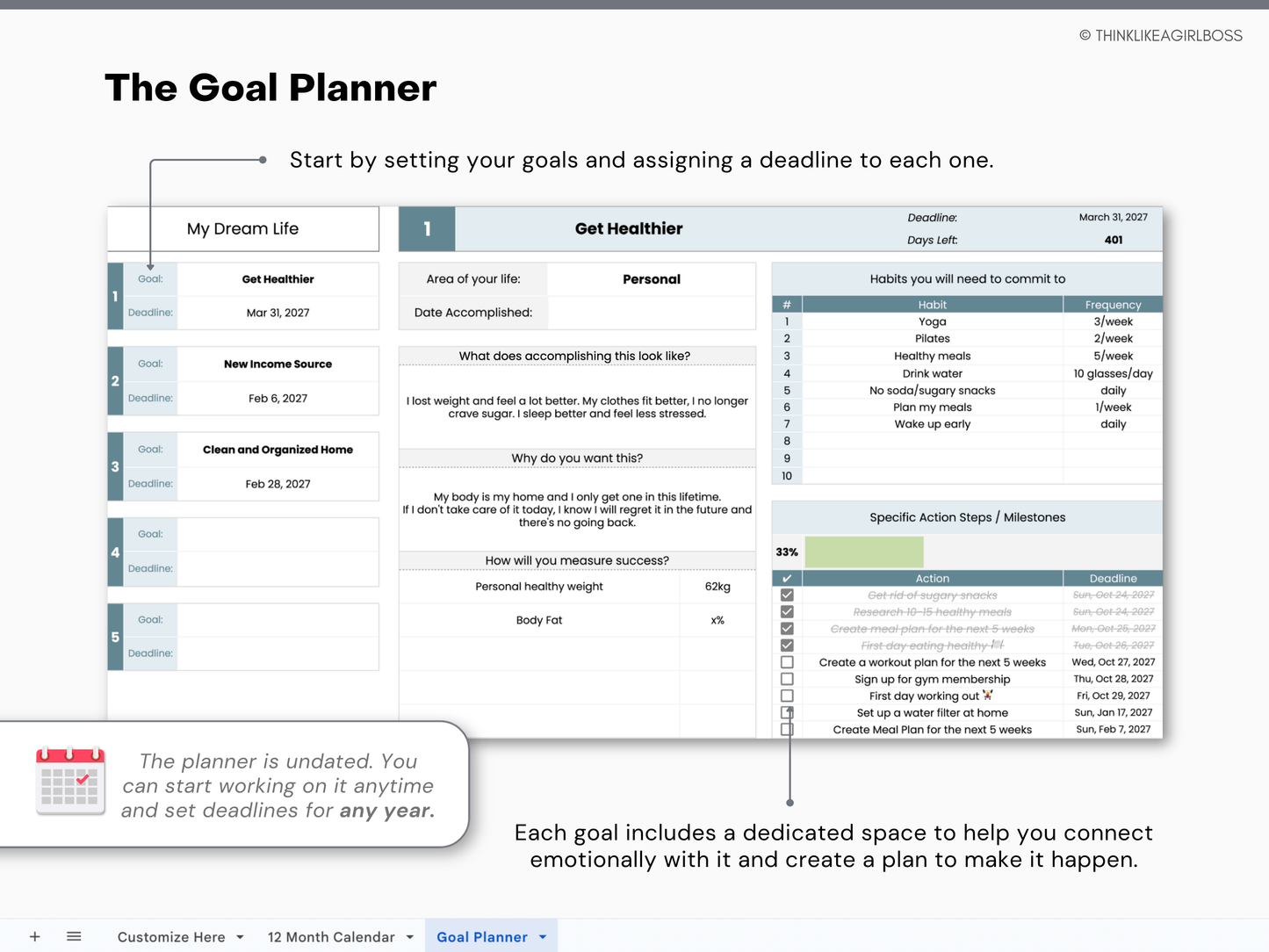 The Ultimate Goal Planner - V1 Blue
