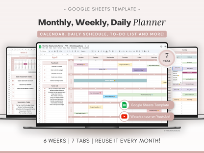 Monthly Planner - V1 Pink