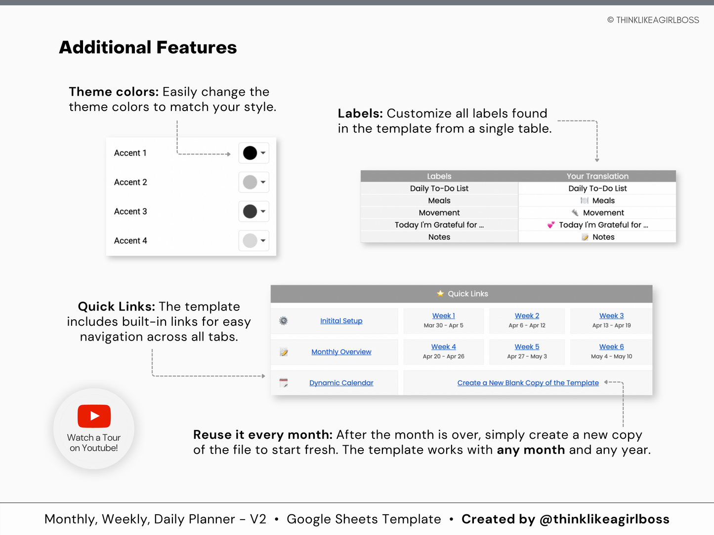 Monthly Planner - V2 BW - Premium Edition