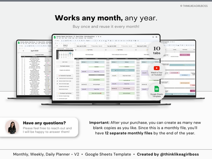 Monthly Planner - V2 BW - Premium Edition