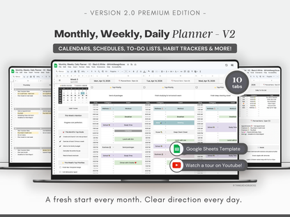 Monthly Planner - V2 BW - Premium Edition