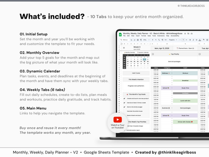 Monthly Planner - V2 BW - Premium Edition