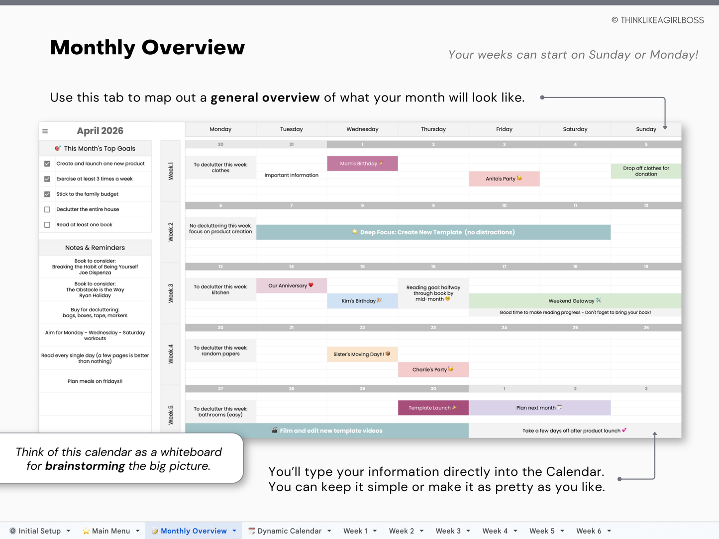 Monthly Planner - V2 BW - Premium Edition