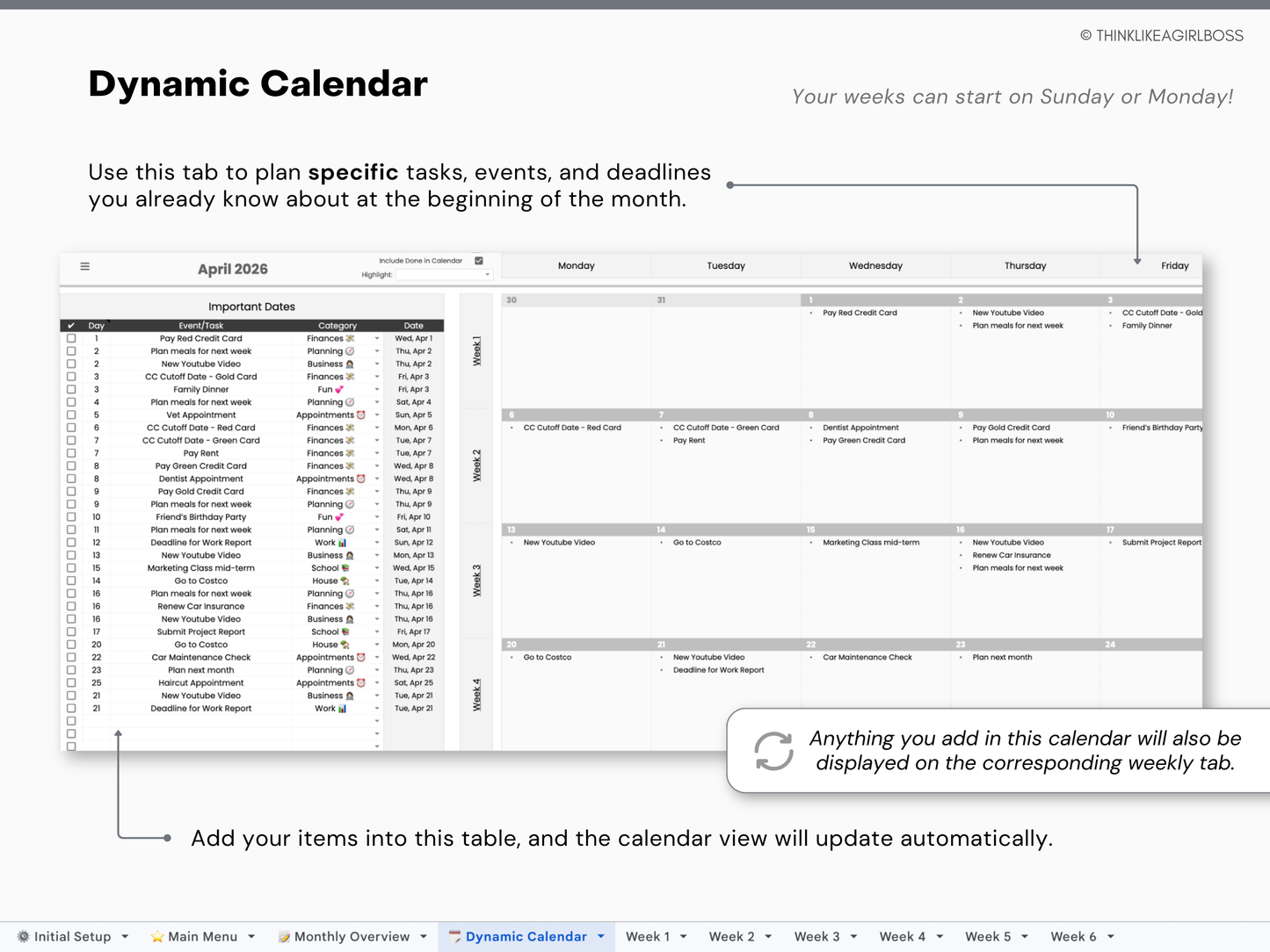 Monthly Planner - V2 BW - Premium Edition