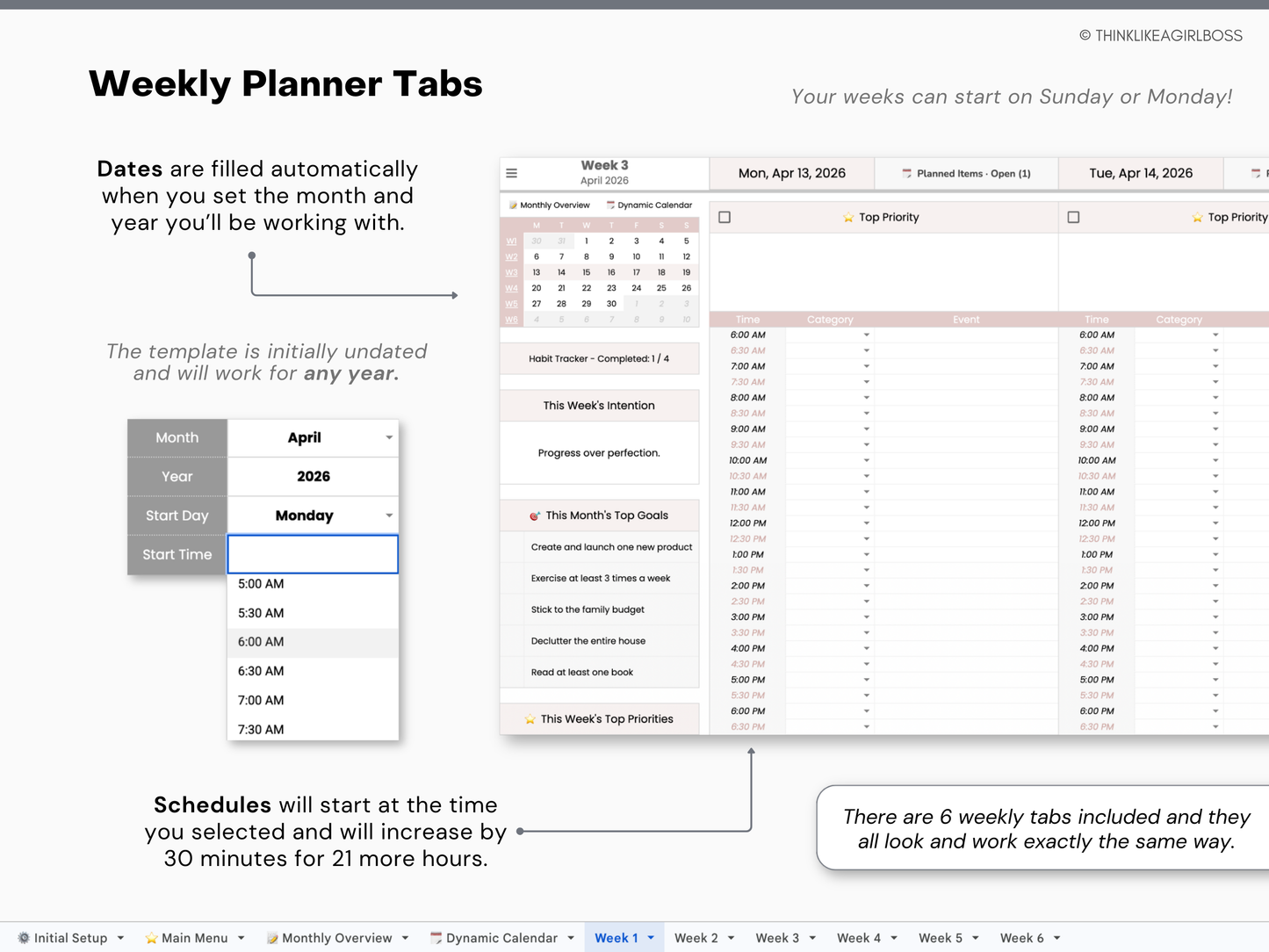 Monthly Planner - V2 Pink - Premium Edition