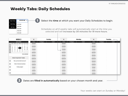 Monthly Planner - V1 Black & White