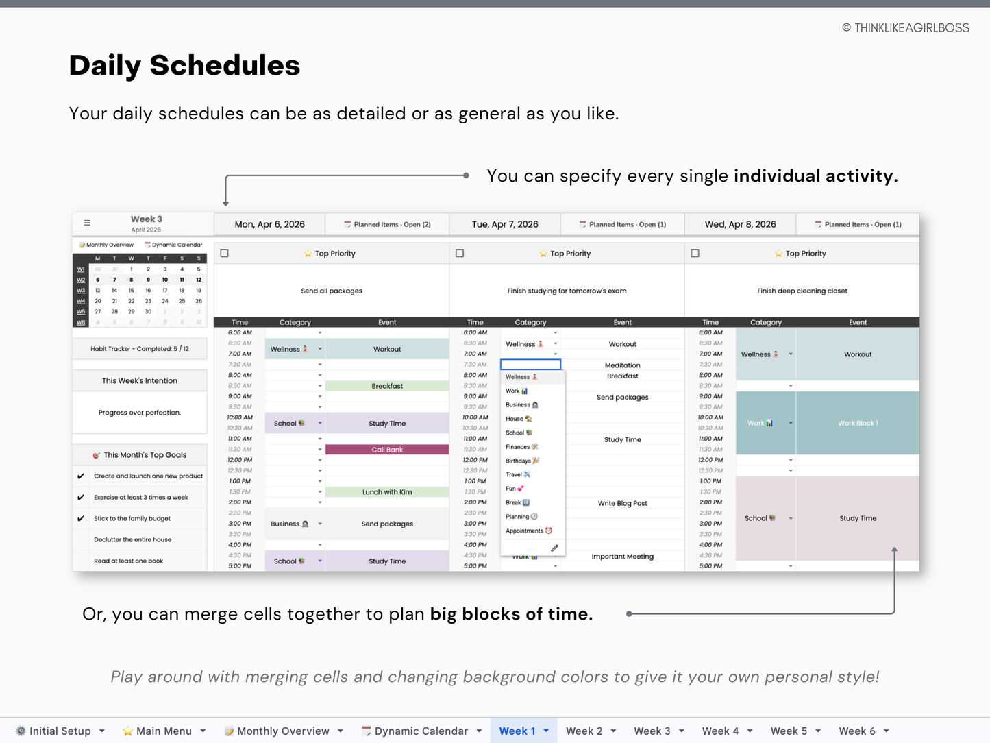 Monthly Planner - V2 BW - Premium Edition
