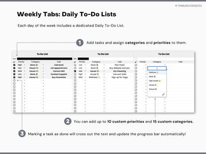 Monthly Planner - V1 Black & White