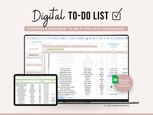 Digital To-Do List - V1 Pink