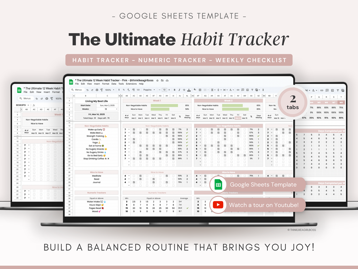 The Ultimate 12 Week Habit Tracker - V1 Pink