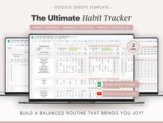 The Ultimate 12 Week Habit Tracker - V1 Pink