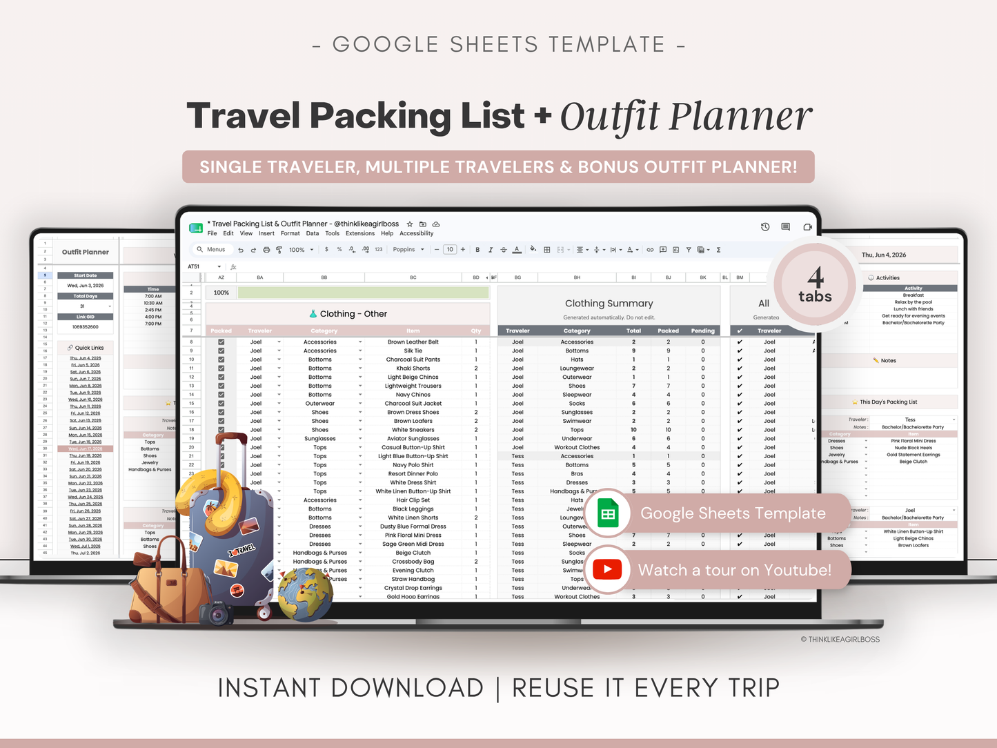 Travel Packing List & Outfit Planner - V1