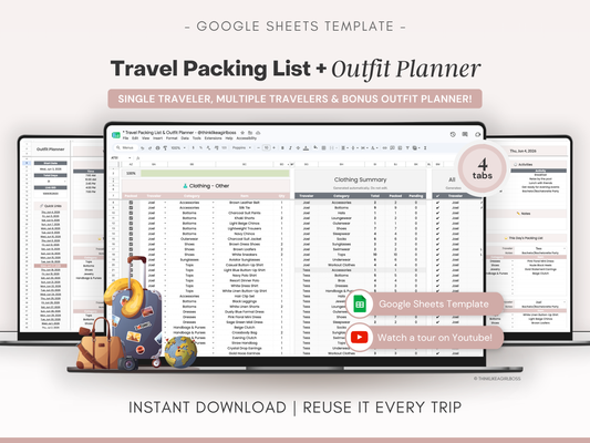 Travel Packing List & Outfit Planner - V1